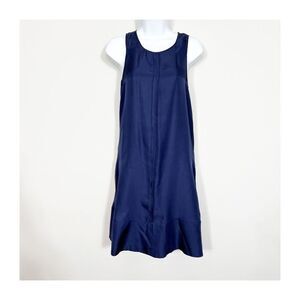 RAG & BONE Dress Navy Blue Drop Waist Silk Midi Sleeveless Womens XS